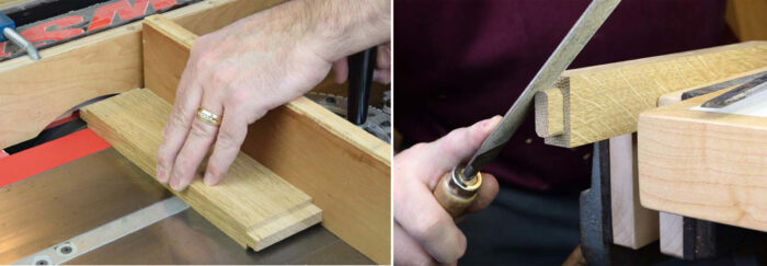 Cutting and shaping the tenons