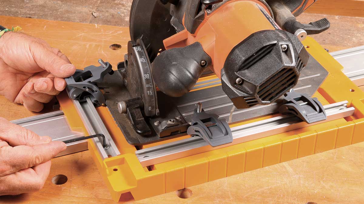 Alignment is easy. Once locked in position to suit your saw, the three toggle clamps let you attach the plate in seconds, returning the saw to the same position each time.