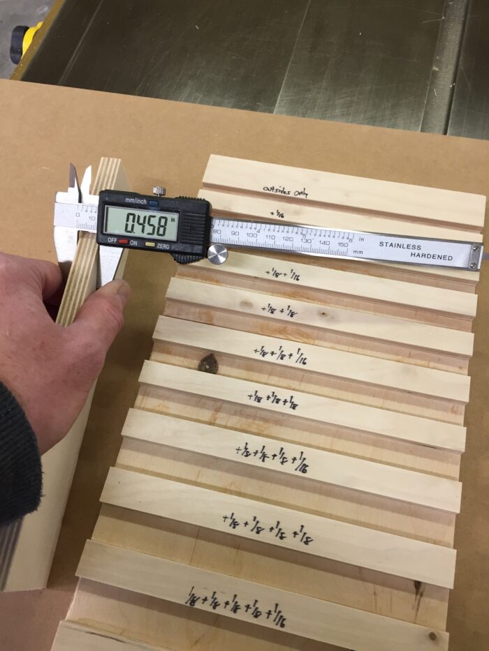 measuring board for dado stack