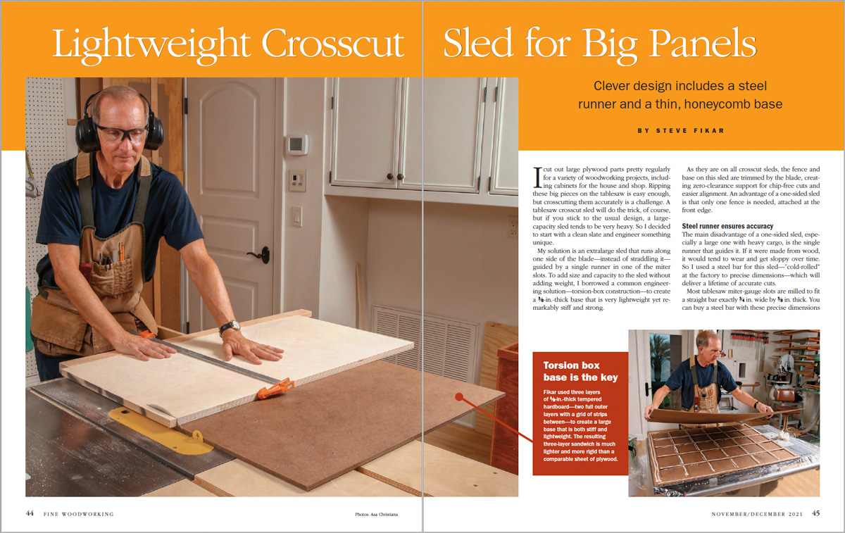 Crosscut sled for large panels spread