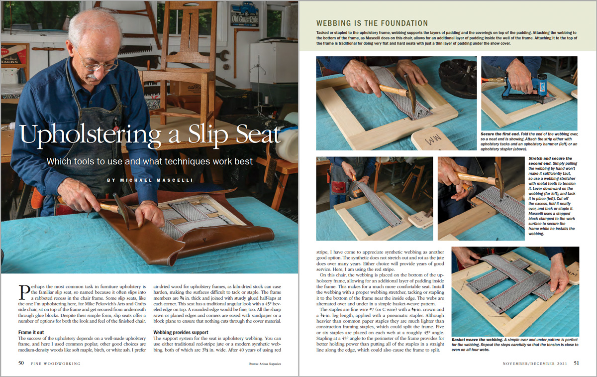 How to upholster a slip seat