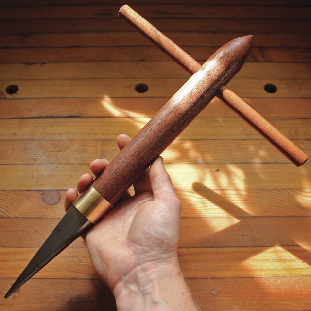 Tapered reamer, sapele and red brass