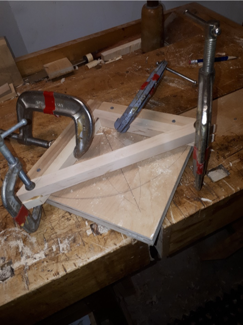 Again, a jig to hold everything square during glue-up simplified things.