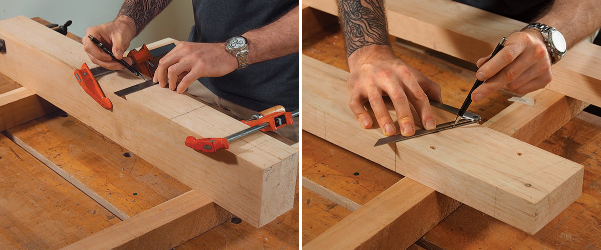 laying out through mortise