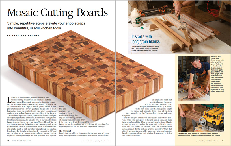 Make mosaic cutting boards spread