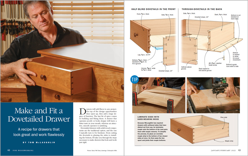Make and Fit a Dovetailed Drawer spread img