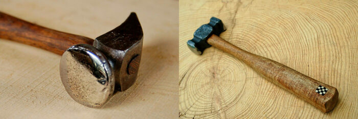 An antique cobblers style hammer.
