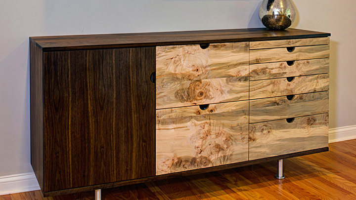 Wood Drawer Pulls Thin Mid-century Modern Cabinet Handles