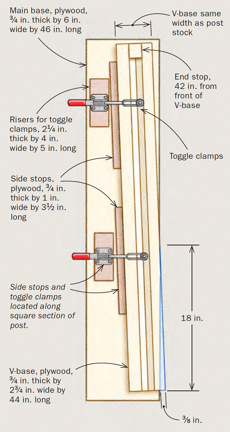 sled for octagonal tapers illustrated