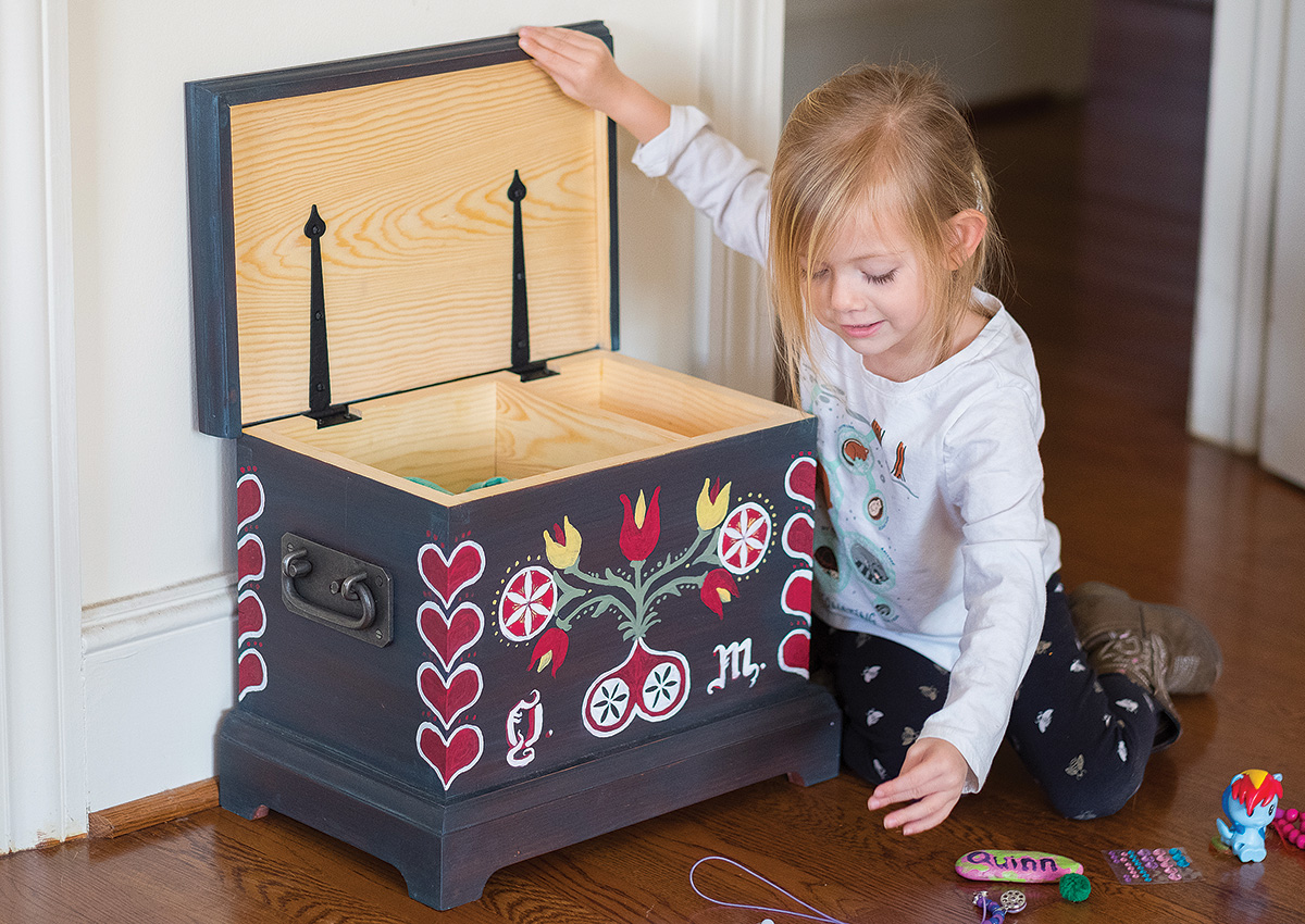 painted pine toy chest