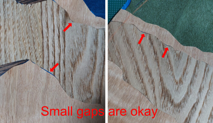 Small gaps in veneer