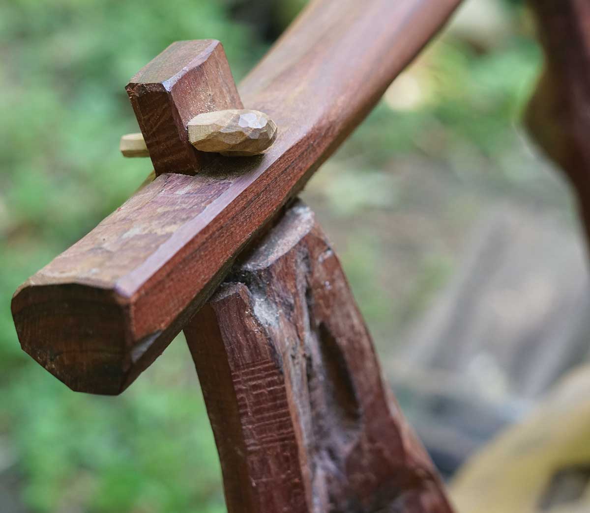 closeup of wooden chair