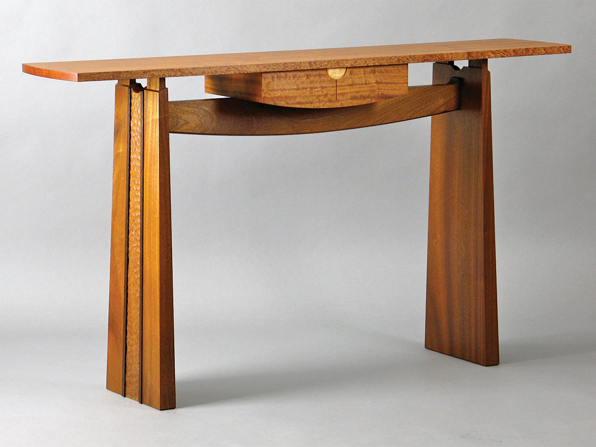 trestle table with a drawer