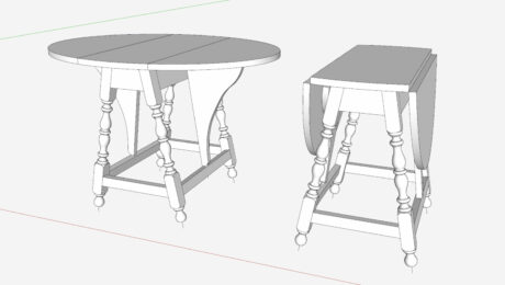 sketchup design of a butterfly table