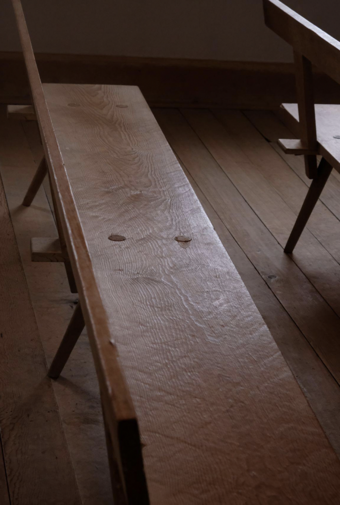 Burnished texture on a 170-year-old Amana Church Bench