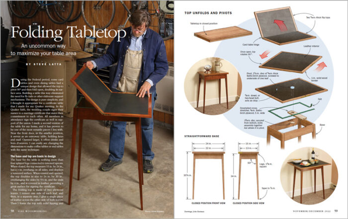 Build A Folding Card Table FineWoodworking   011299058 Sprd 700x442 