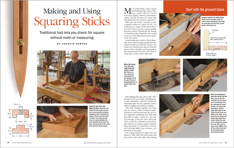 Making and Using Squaring Sticks spread