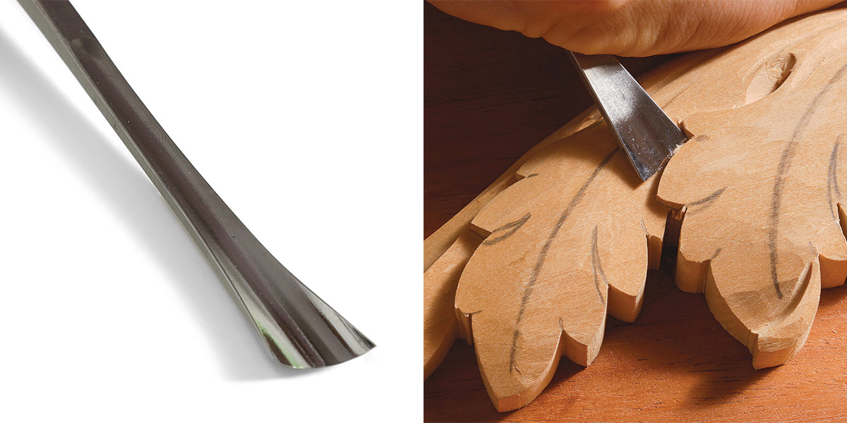 Fishtail gouge and using a fishtail gouge