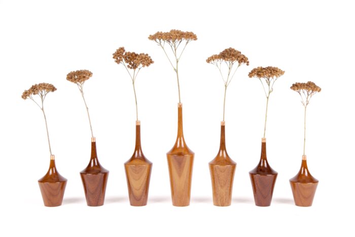 Wooden vases by Heather Dawson