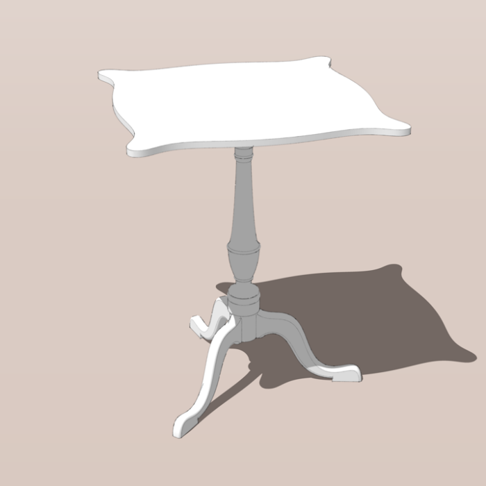 small tilt-top tea table design in SketchUp