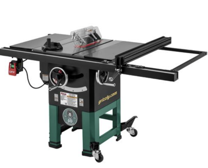 Grizzly G0962A40 - 10" 2 HP Open-Stand Hybrid Table Saw - 40th Anniversary Edition