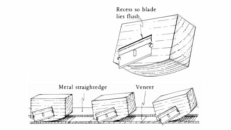 A drawn diagram of a shop-made veneer trimmer