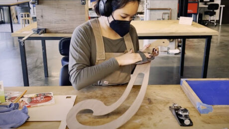 Mary Tsai crafts a french curve drafting tool