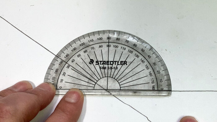 Capture angles from printed plans using a protractor