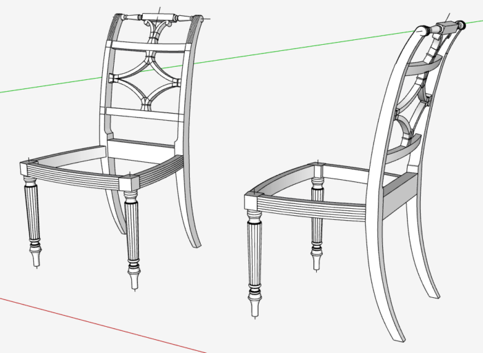 Seymour Side Chair Design in SketchUp