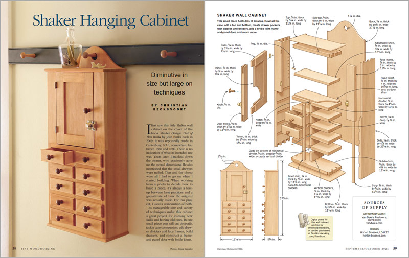 Build a Shaker hanging cabinet spread image