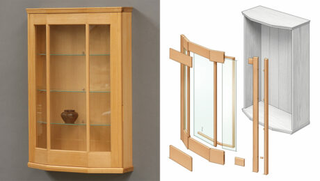 cabinet with a faceted glass door