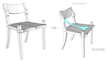 SketchUp designs of a Maloof Lowback Chair