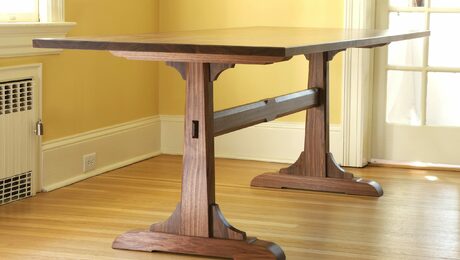 Arts and Crafts inspired trestle table