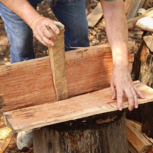 A split piece of wood